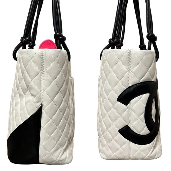 Authentic CHANEL CC Cambon Calfskin Quilted Large Shopping Tote Shoulder Bag - Picture 6 of 16